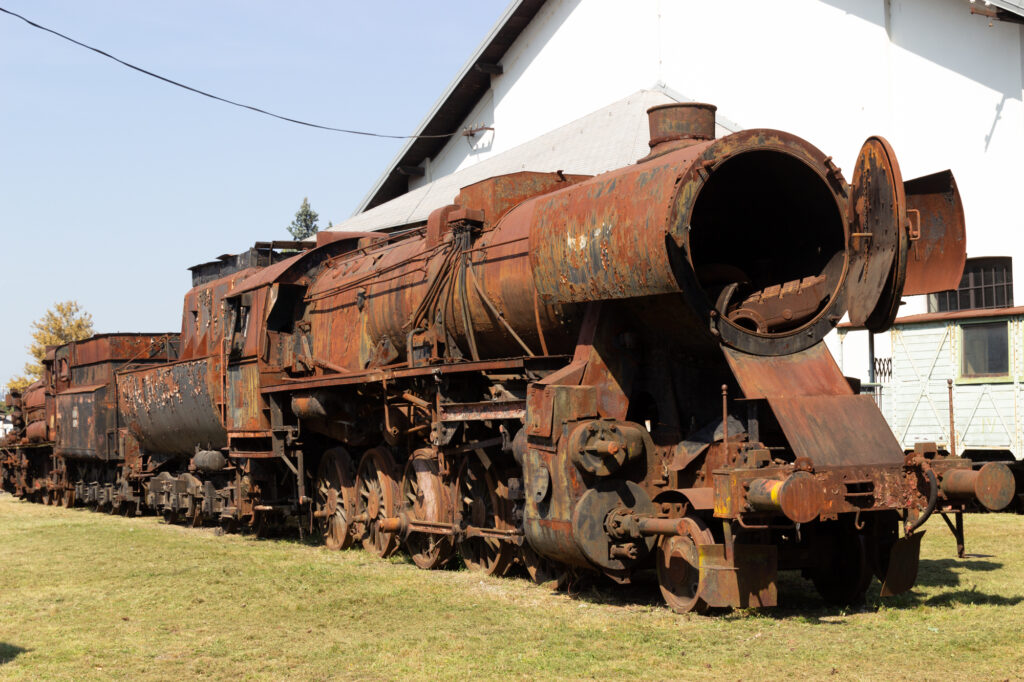 Zug in Pension im Außenbereich des Zugmuseums