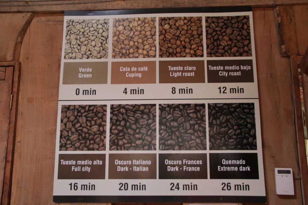 Roeststufen des Kaffees