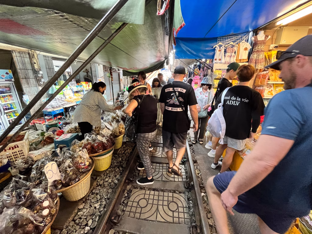 Maeklong Train Market