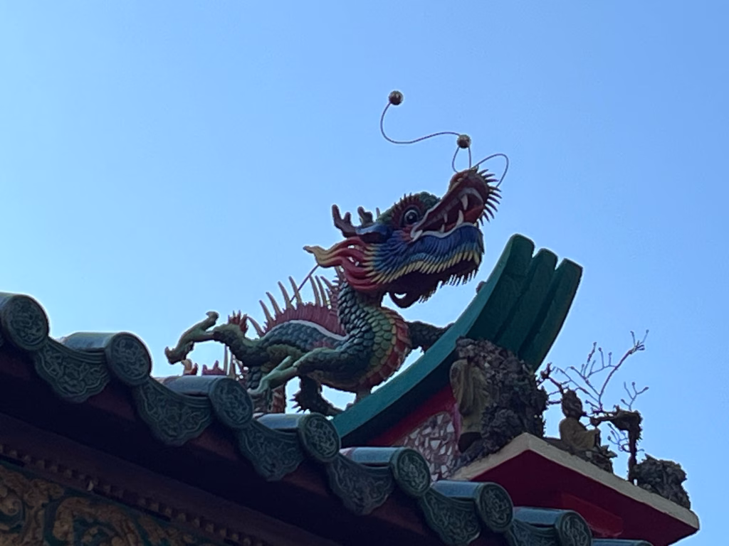 Detail der Verziehrung des chinesischen Tempels