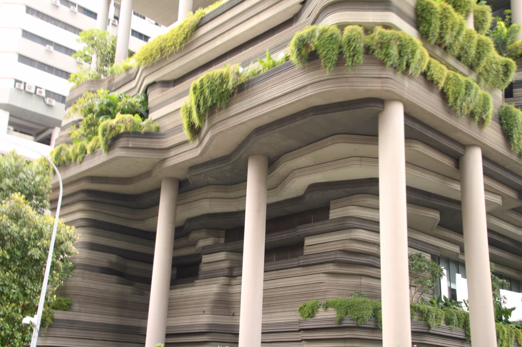 Der grüne Teil des Hochhauses