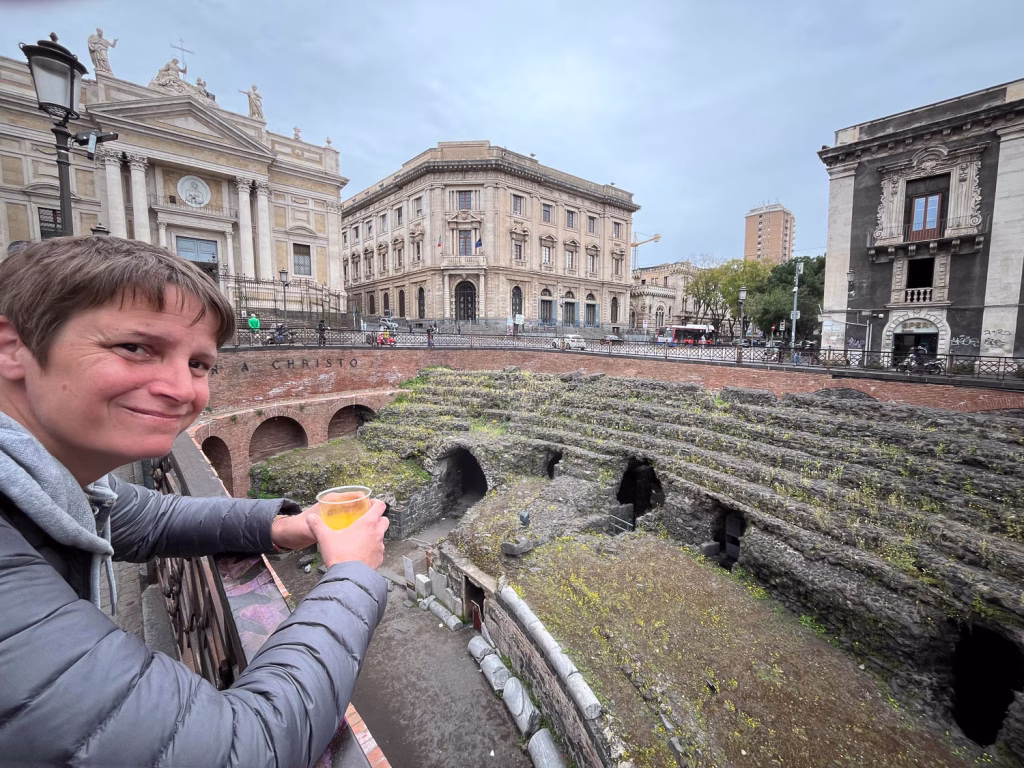 Im Amphitheater in Catania